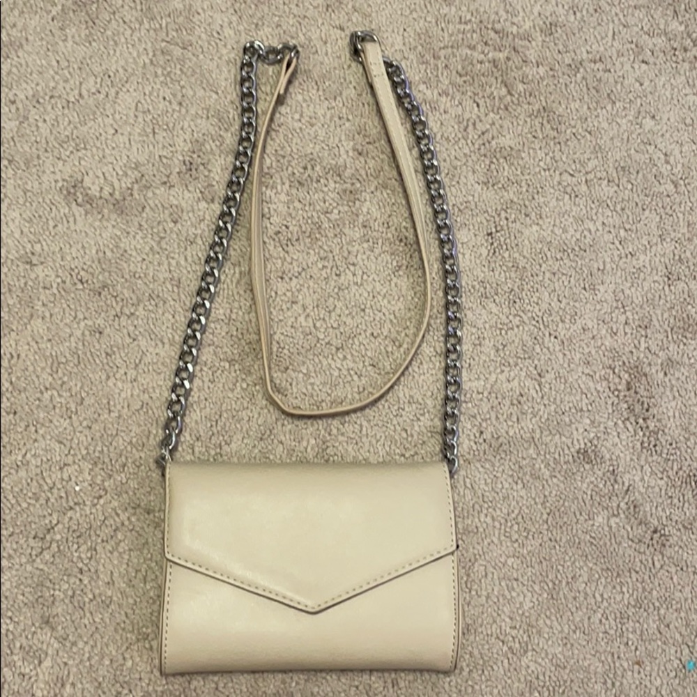 Beige cross body purse
